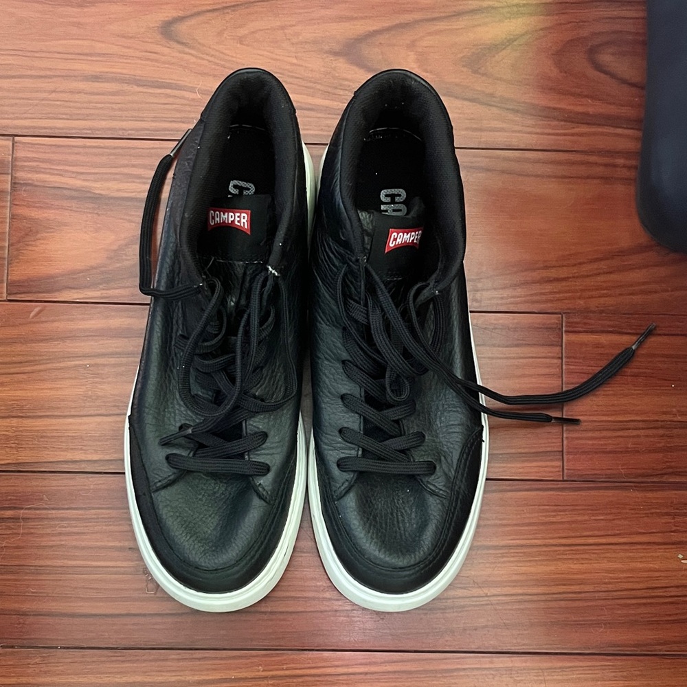 Genuine leather high top sneakers - Picture 3 of 4